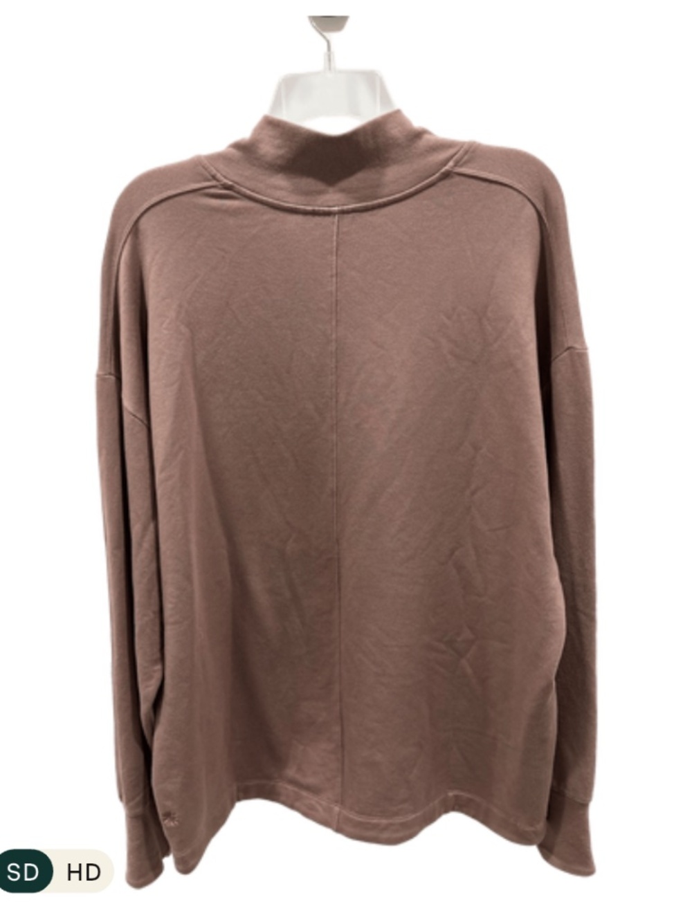 ATHLETA Clarity V-Neck Sweatshirt, Rustic Brown, Relaxed Comfort Fit, Size L - Picture 4 of 5